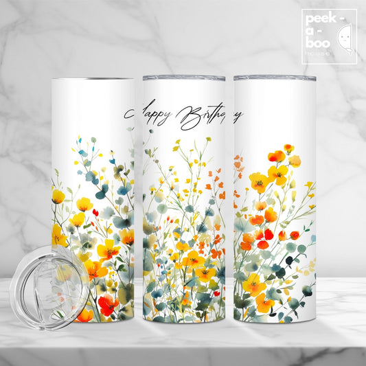 Wild Flower Birthday Tumbler