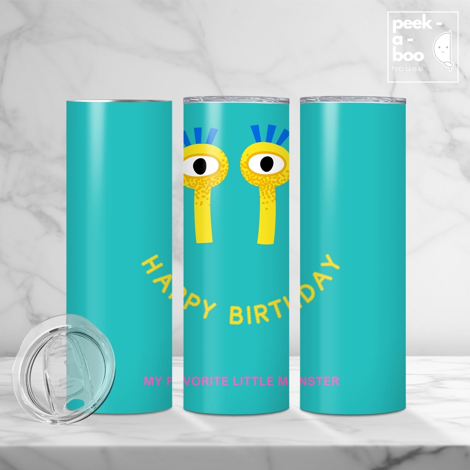 Kids Birthday Tumbler - Blue Monster