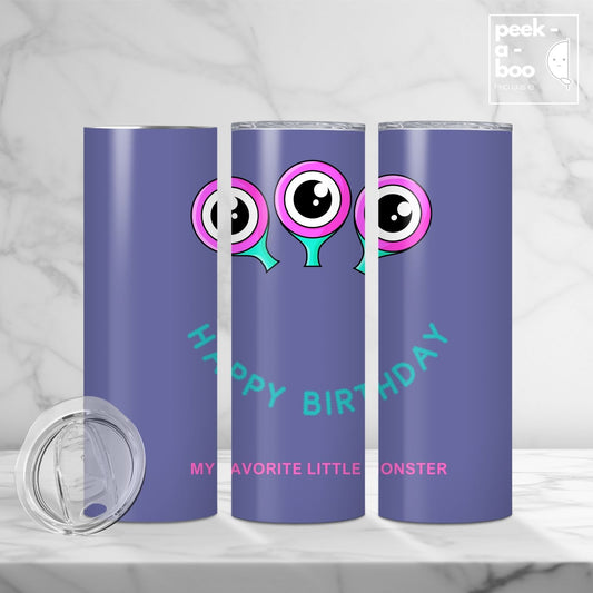 Kids Birthday Tumbler - Purple Monster