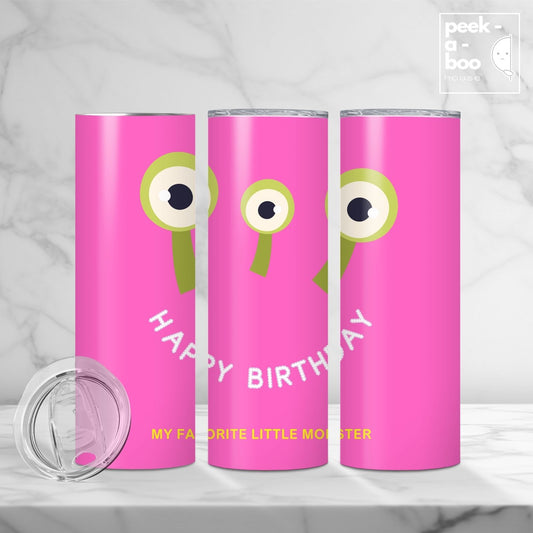 Kids Birthday Tumbler - Pink Monster