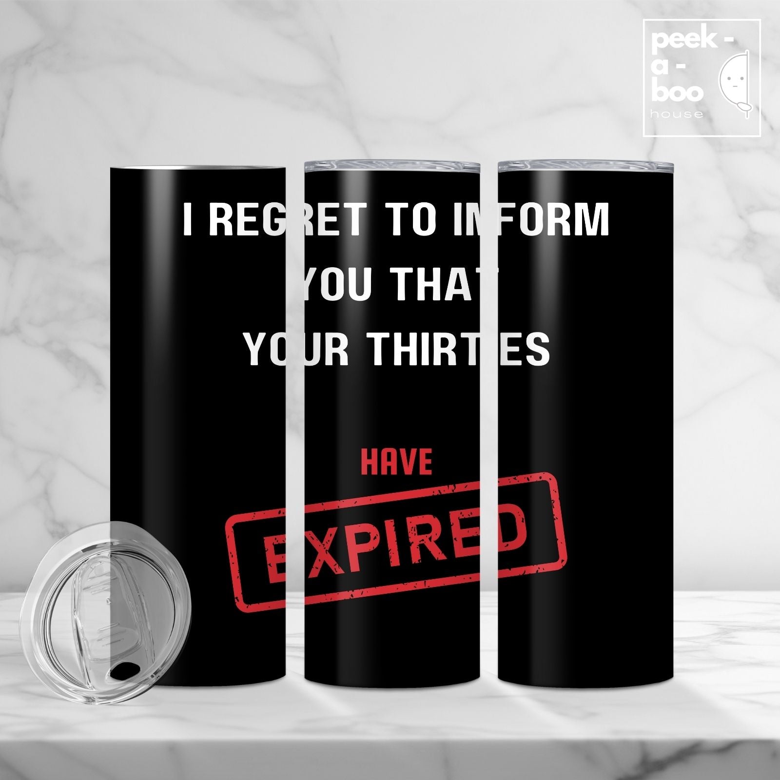 Funny Birthday Tumbler - Thirties Expired