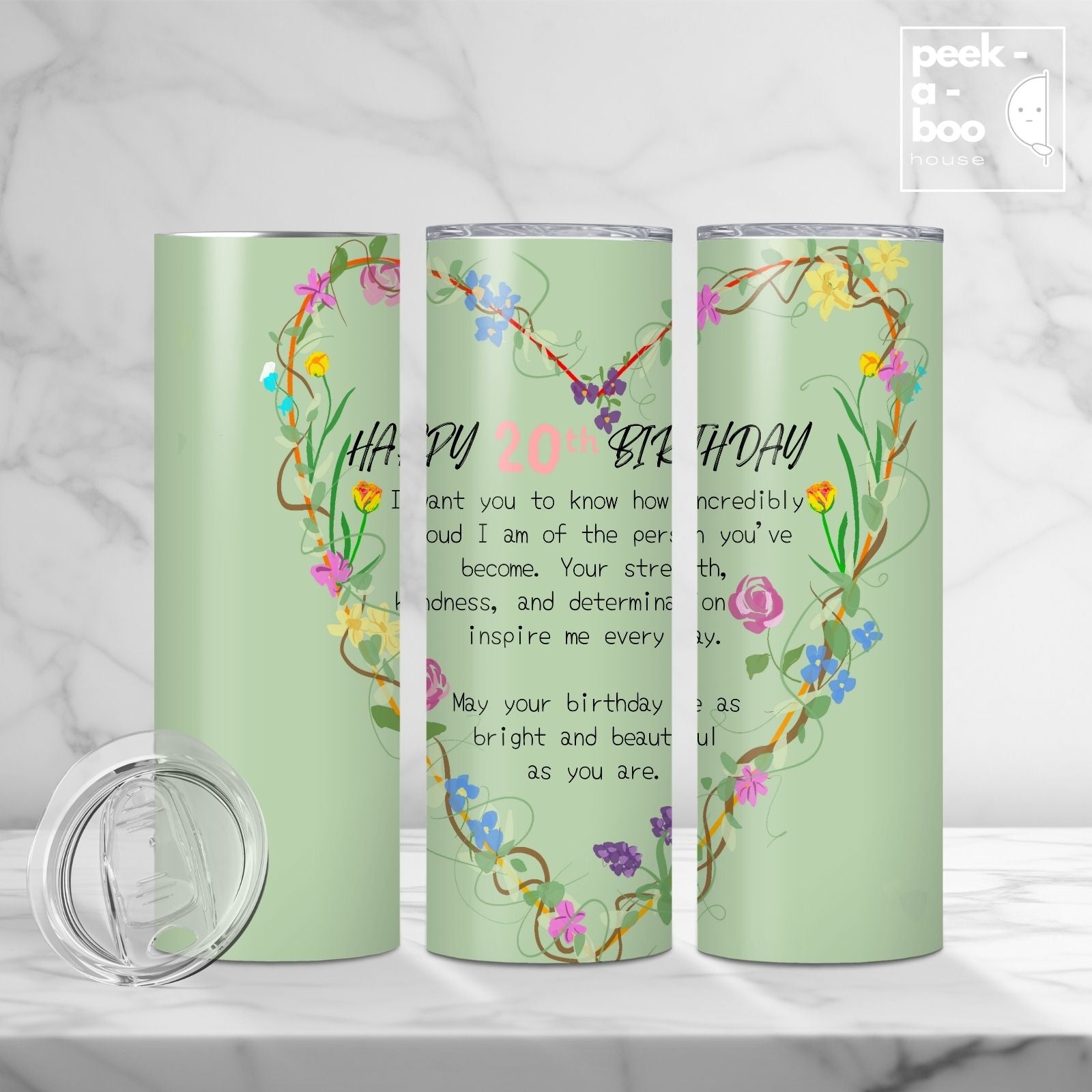 Girl Happy 20th Birthday Sweetheart Tumbler