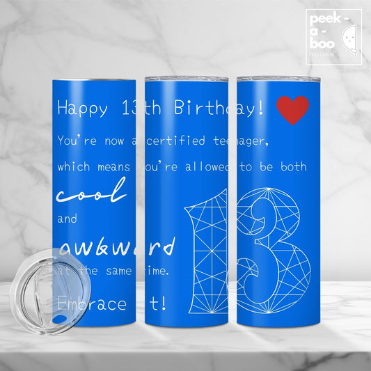 Boy 13th Birthday Tumbler - Cool & Awkward