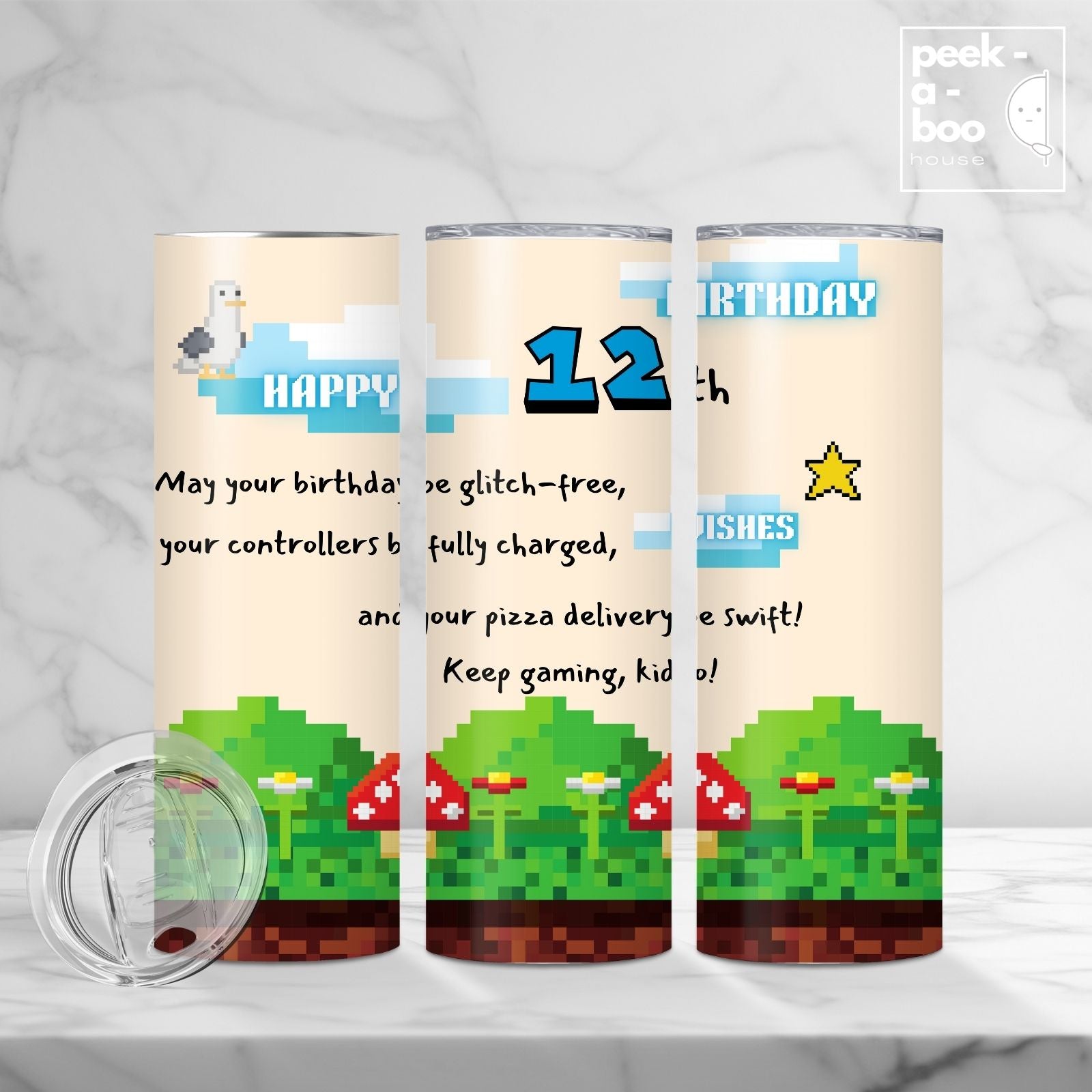 Boy 12th Birthday Tumbler - Game Wish