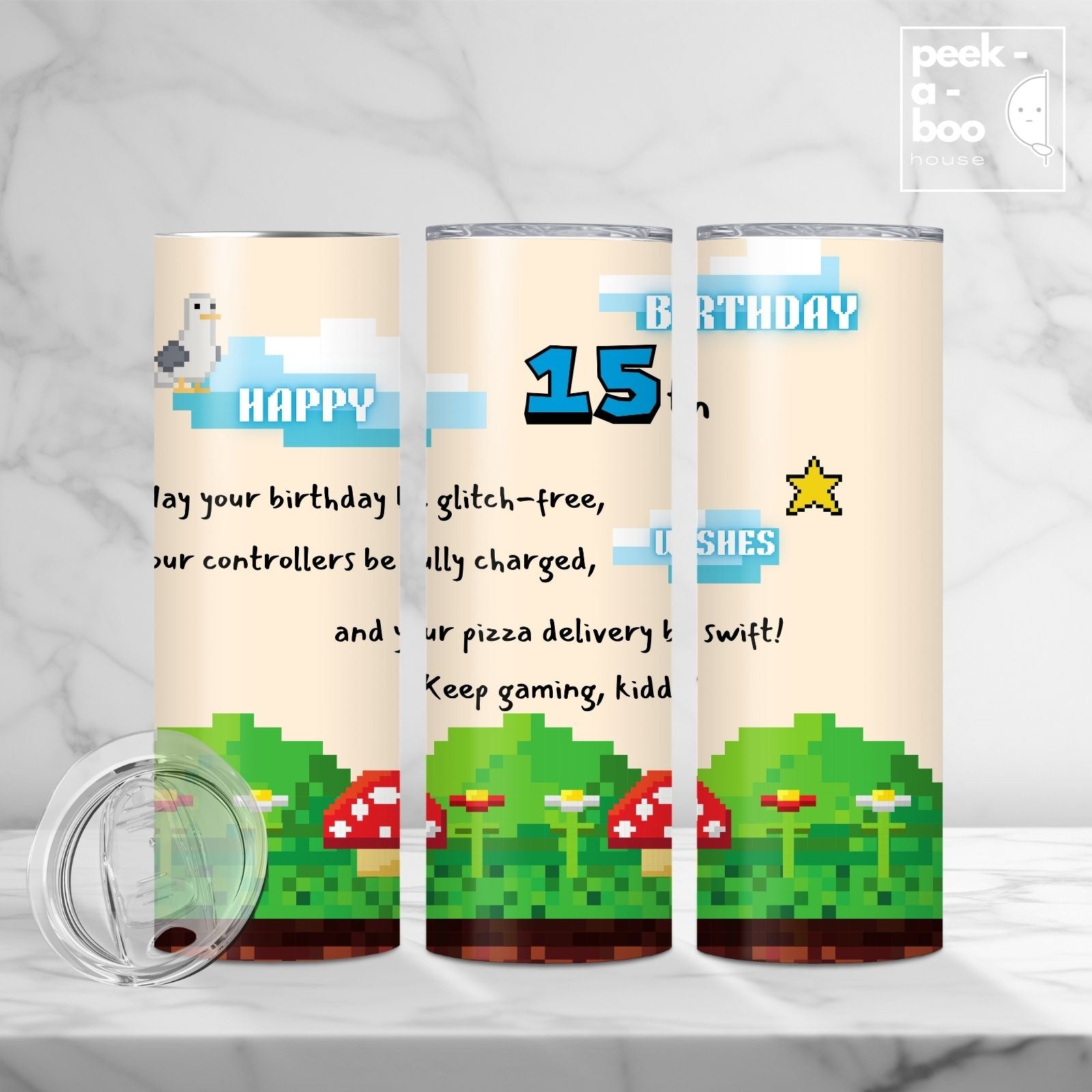 Boy 15th Birthday Tumbler - Game Wish