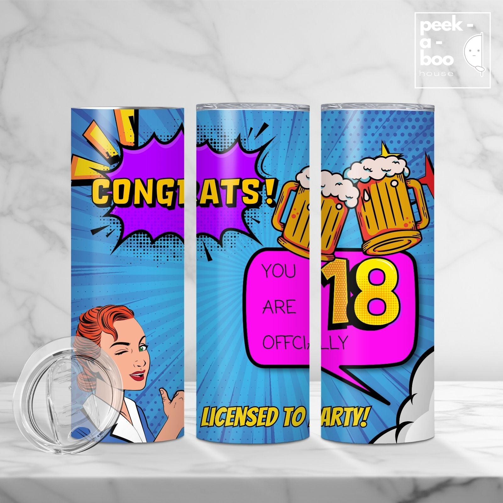 Funny Birthday Tumbler - 18th Birthday Licensed To Party