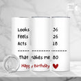 Load image into Gallery viewer, Birthday Tumbler - 80th Birthday Looks Feel Act
