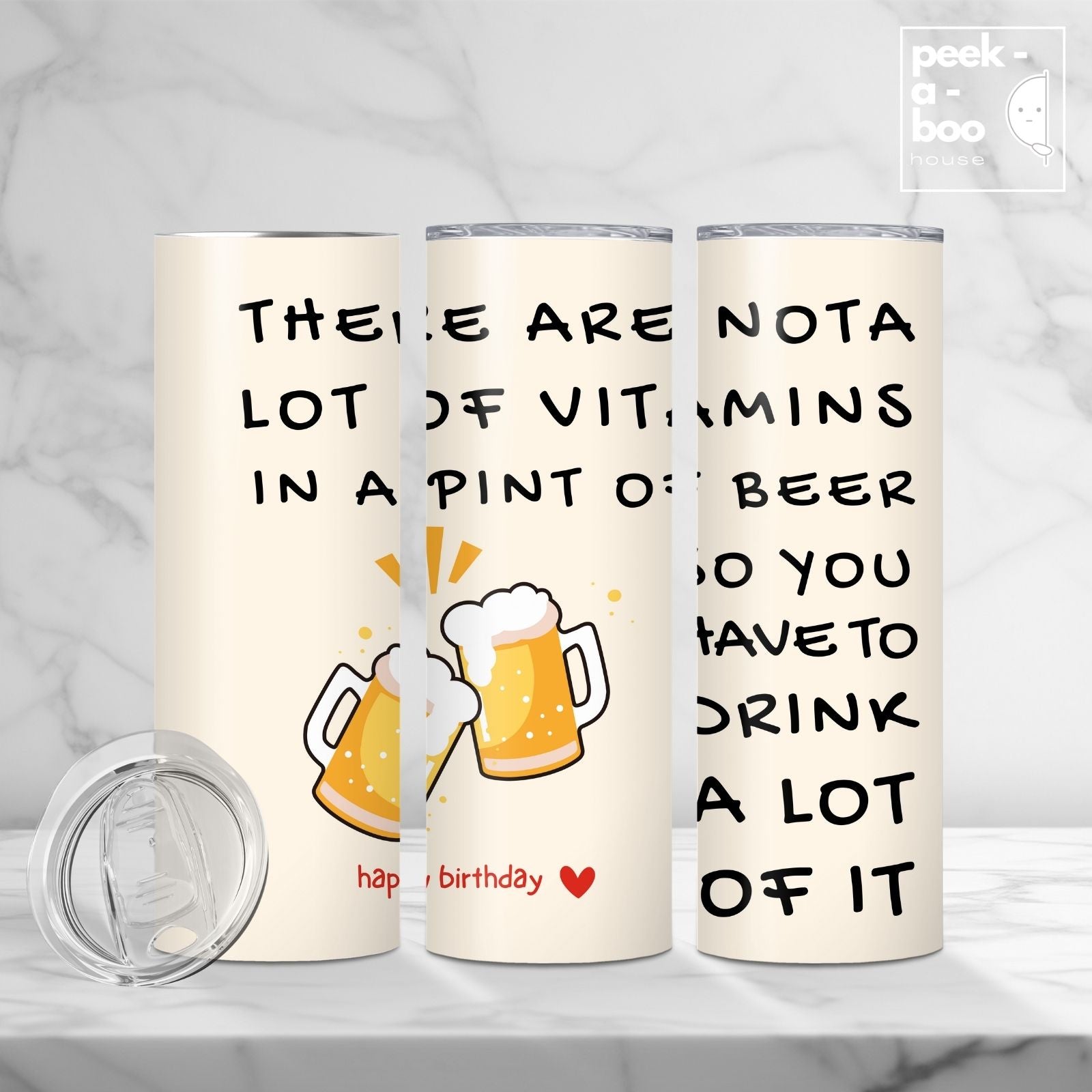 Funny Birthday Tumbler - Beer Vitamin