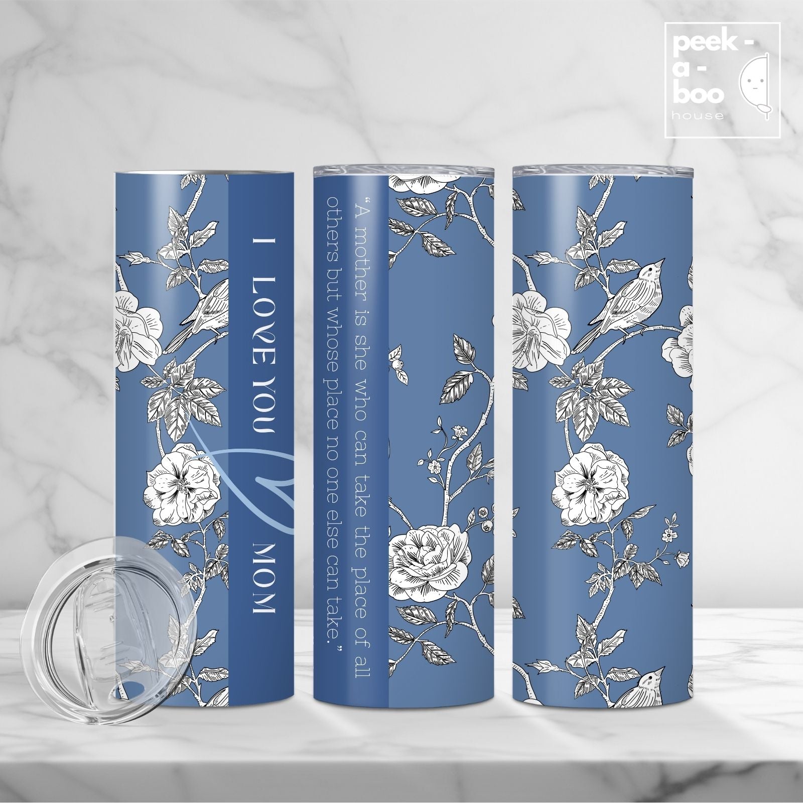 Tumbler for Mom - Blue Roses