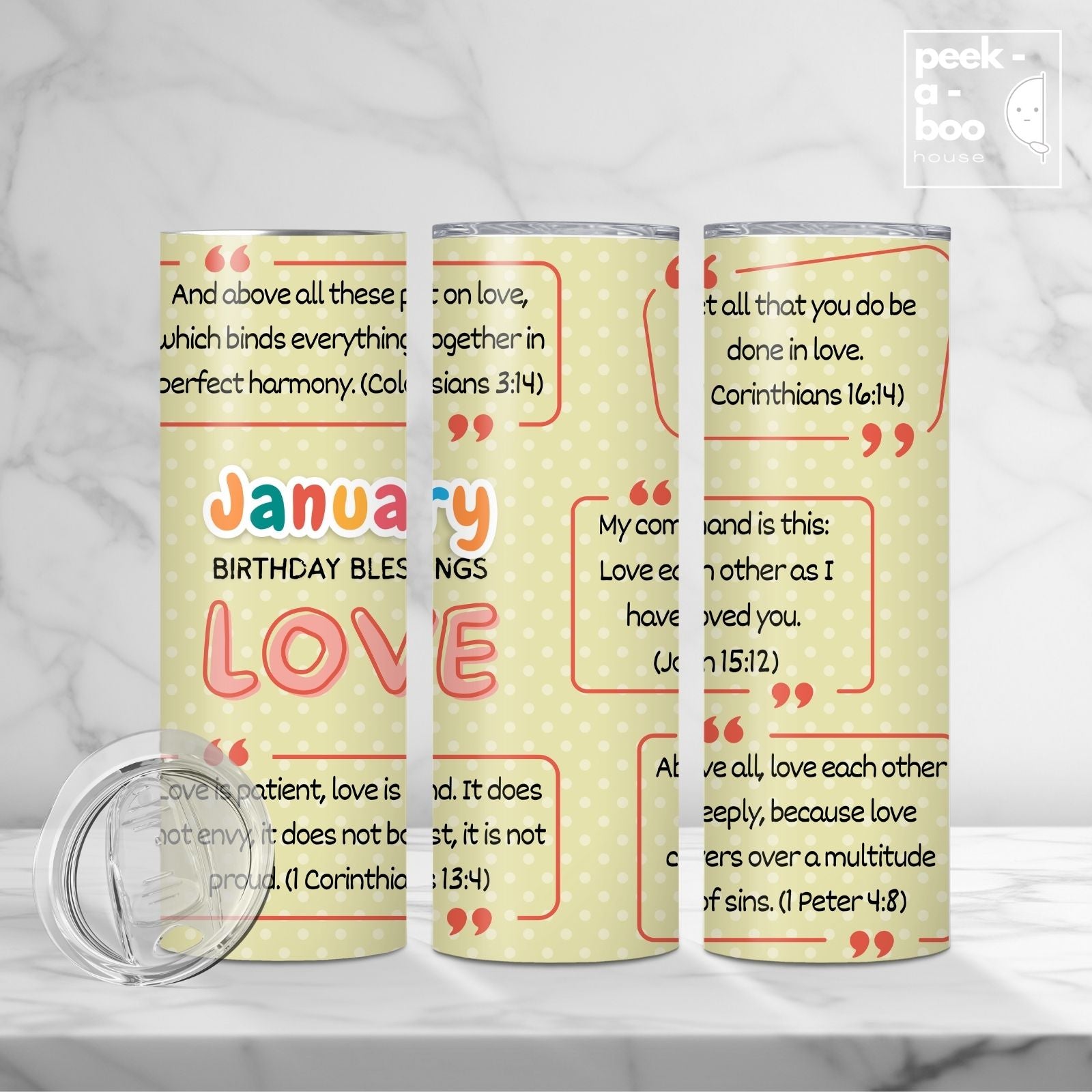 Christian Faith Tumbler - January Birthday - Love