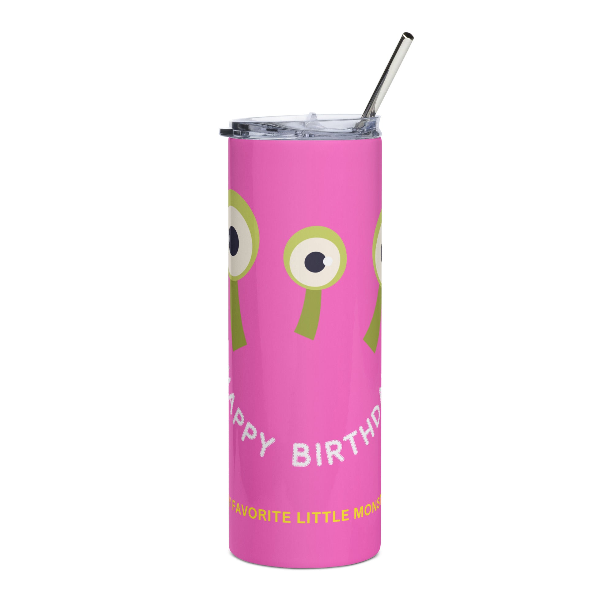 Kids Birthday Tumbler - Pink Monster