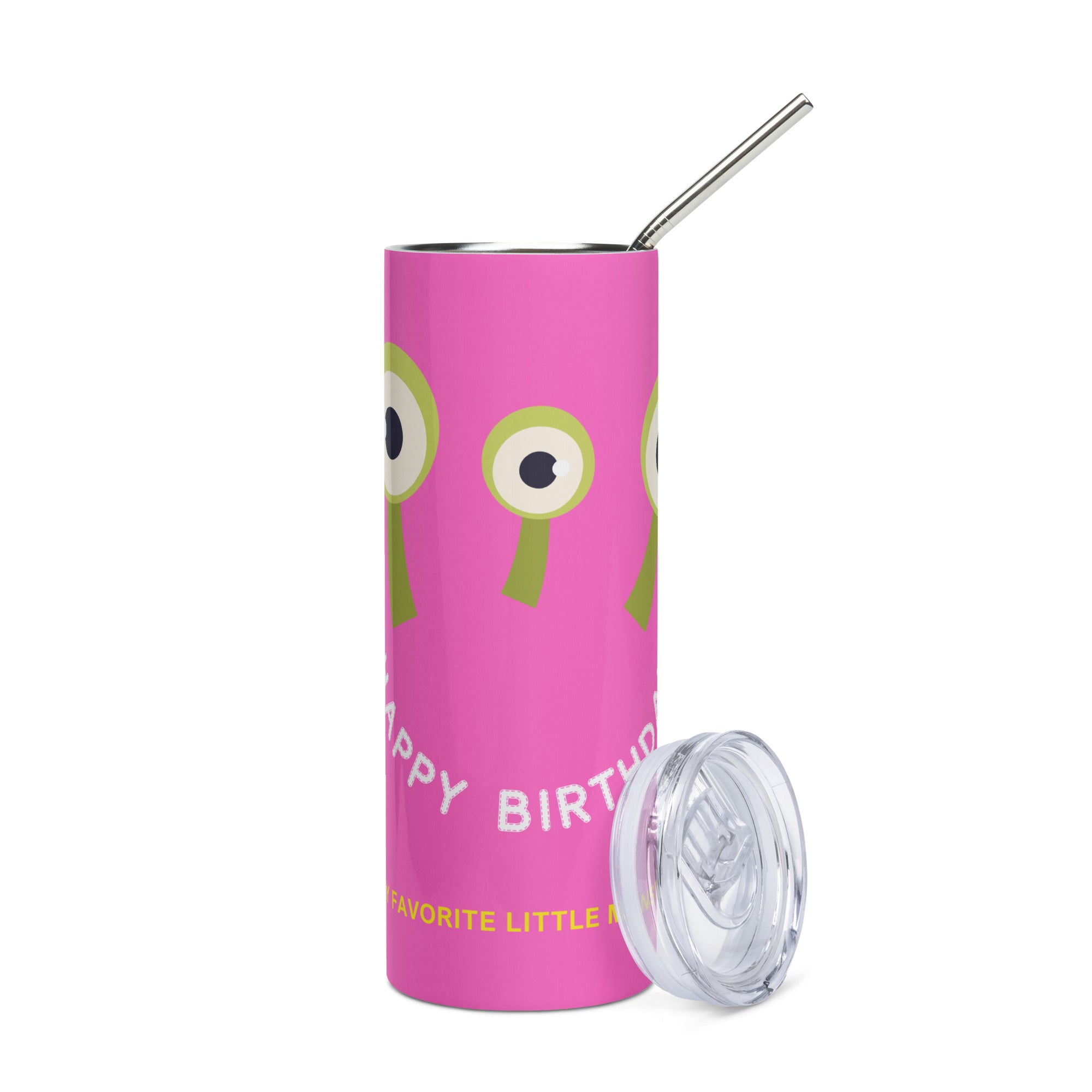 Kids Birthday Tumbler - Pink Monster