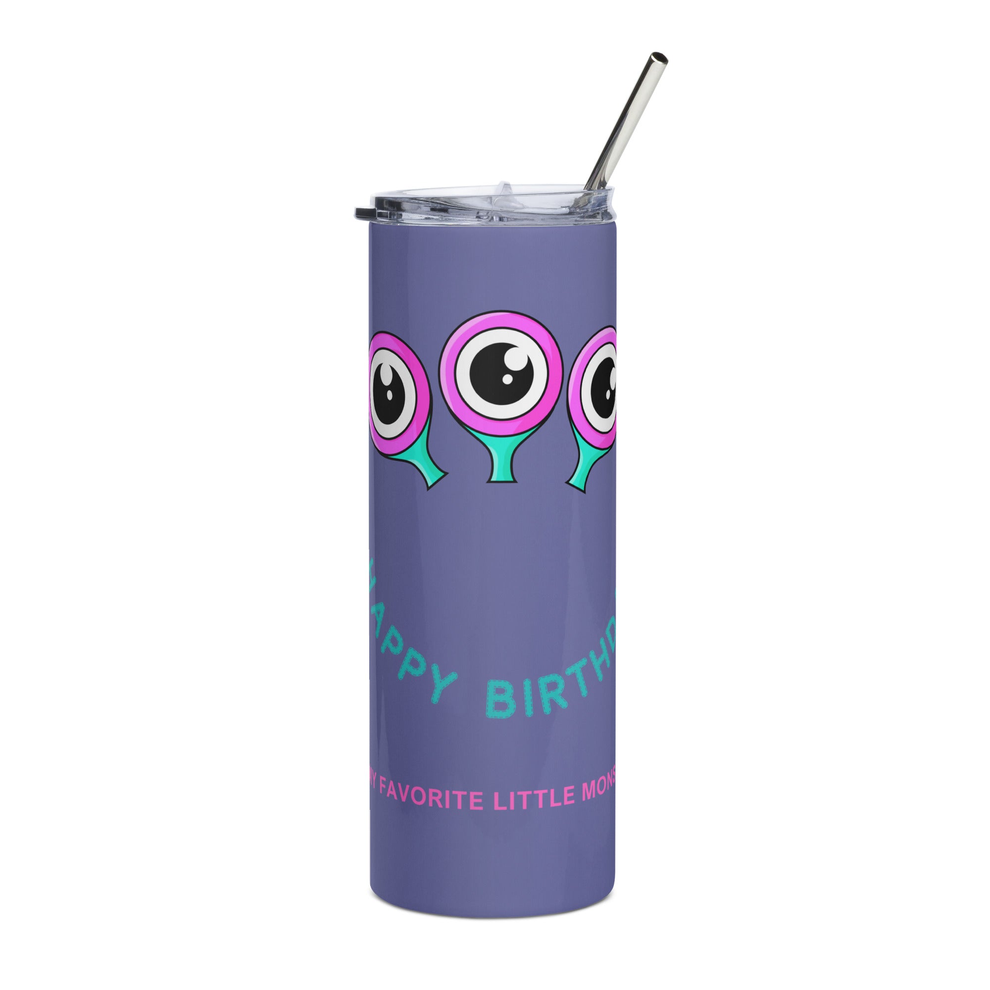 Kids Birthday Tumbler - Purple Monster