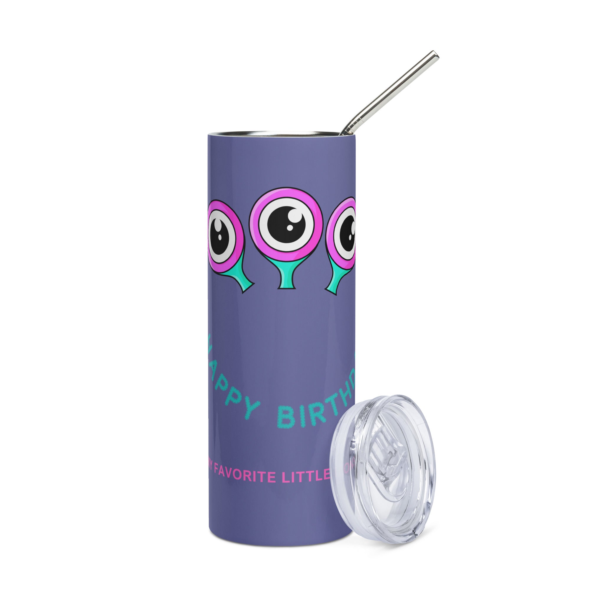 Kids Birthday Tumbler - Purple Monster