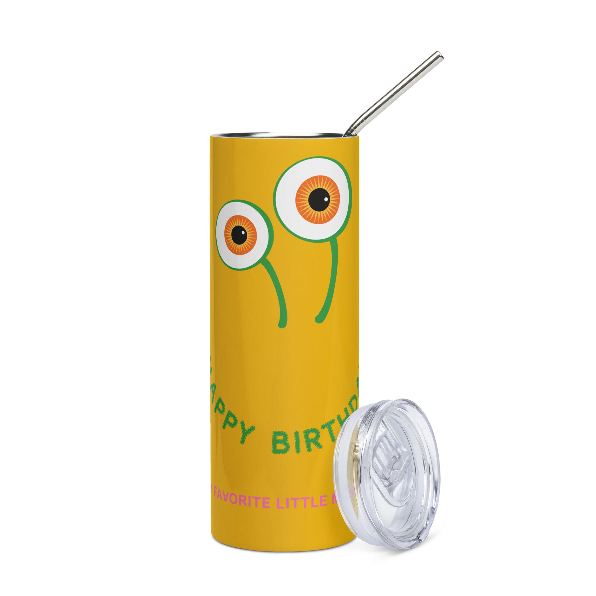 Kids Birthday Tumbler - Yellow Monster