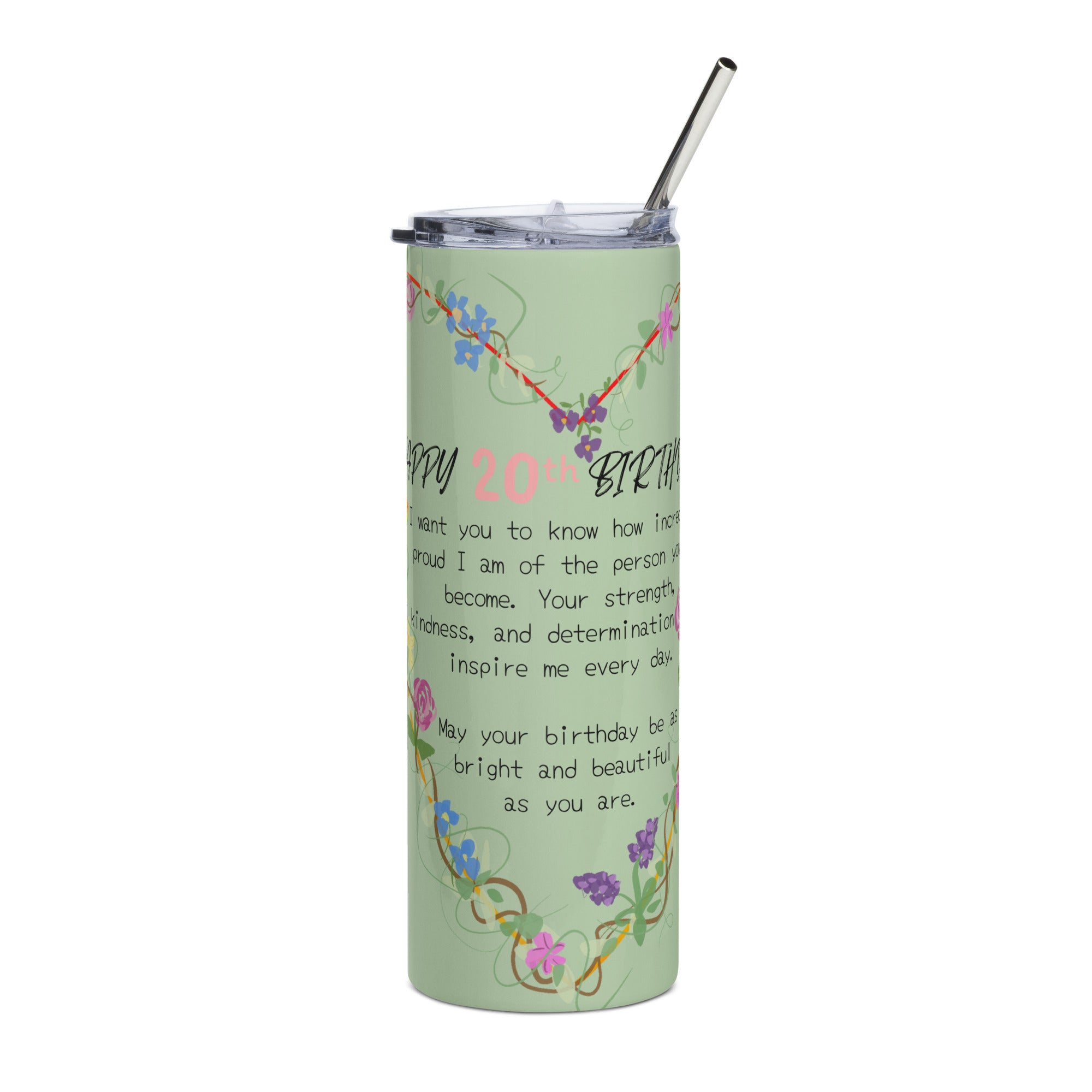 Girl Happy 20th Birthday Sweetheart Tumbler