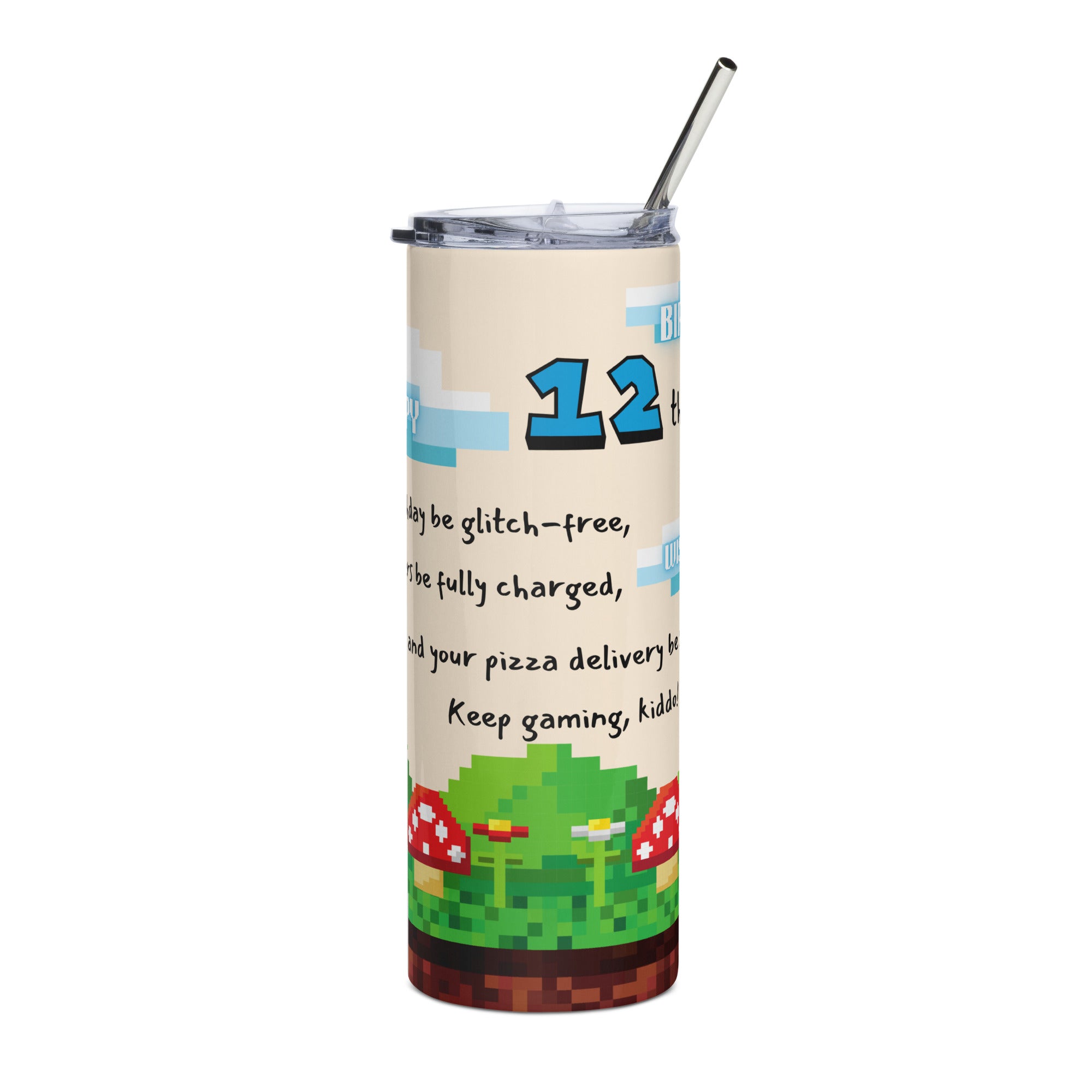 Boy 12th Birthday Tumbler - Game Wish