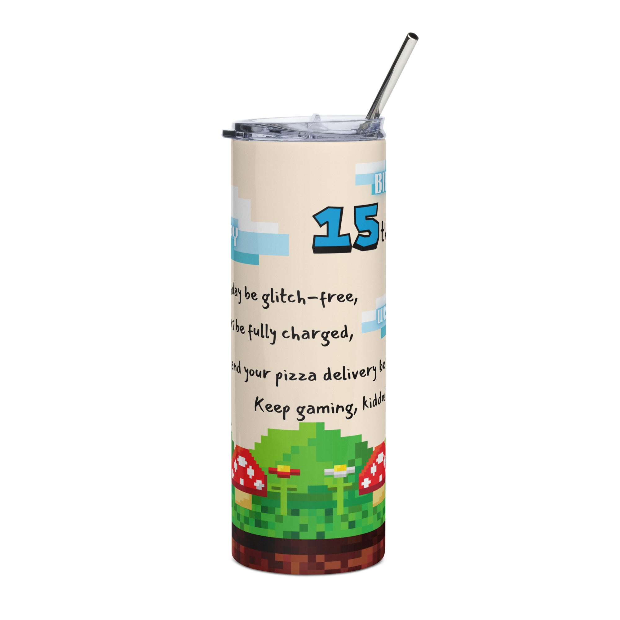 Boy 15th Birthday Tumbler - Game Wish