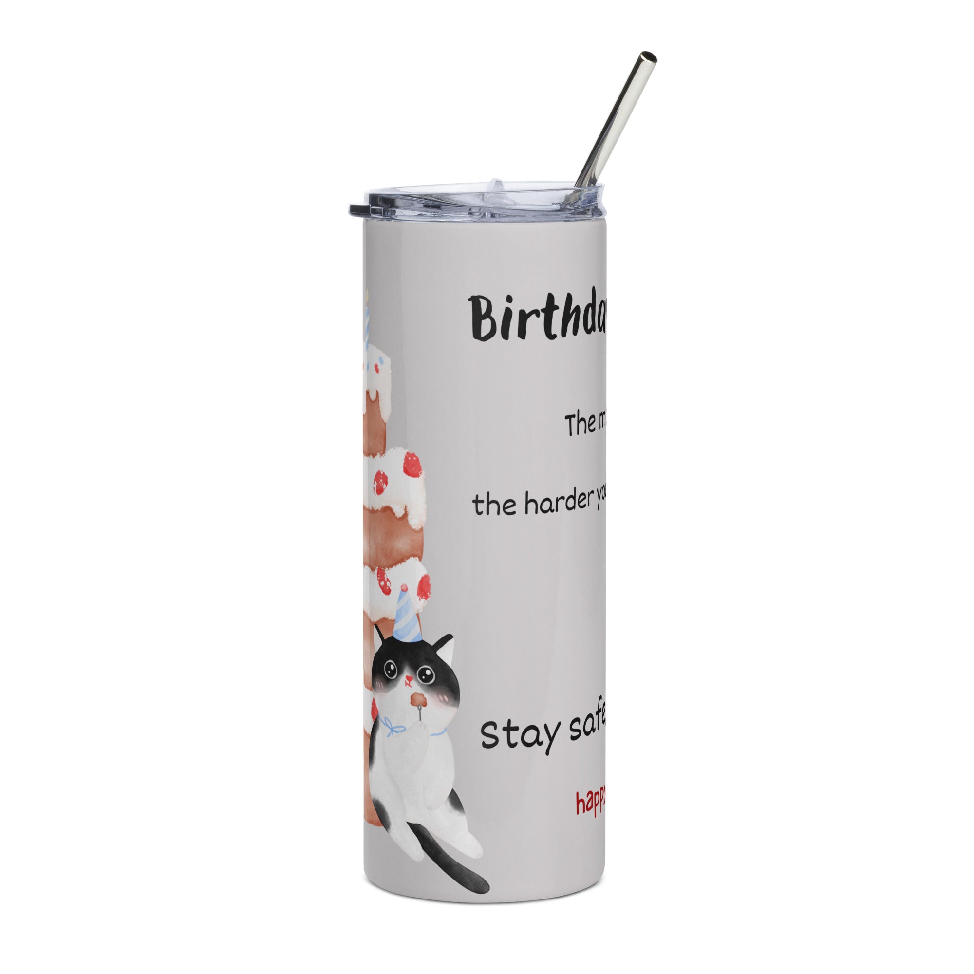 Funny Birthday Tumbler - Eat Cake